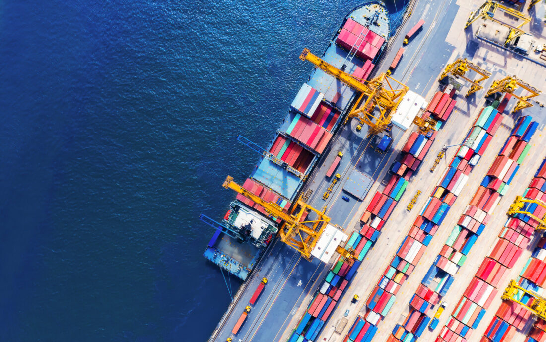Container Terminal von oben
